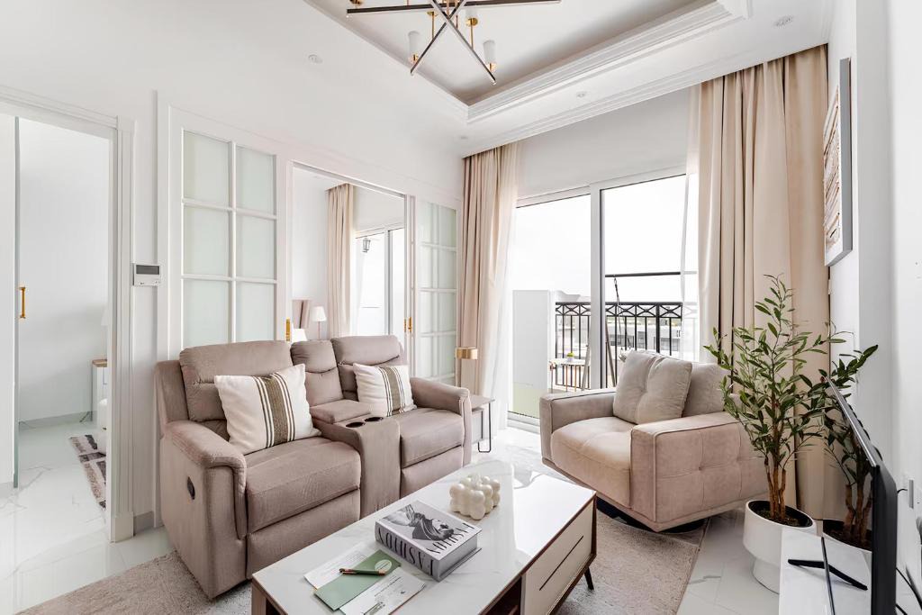 Al Barsha Apartment | 1BR Private Lagoon Resort Escape & Sunset Balcony By Green Sky Holiday Homes