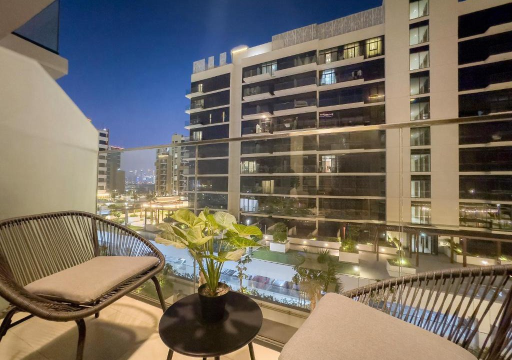 Nad Al Sheba Apartment | Cozy 1BR with Pool View & Balcony