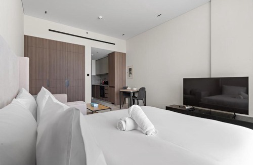 Al Barsha Apartment | Bright studio in Arjan with pool gym and parking