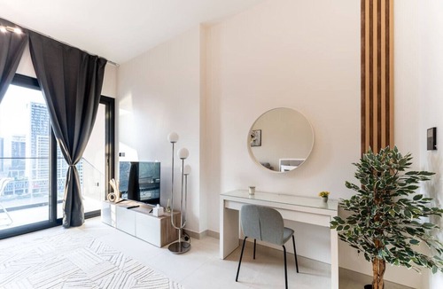 Business Bay Apartment | HAVN - Studio in Business Bay, Burj Khalifa View