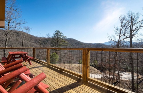 Fairview Cabin | Peaceful Cabin with mountain view! Hot tub, fire-pit and indoor fireplace!