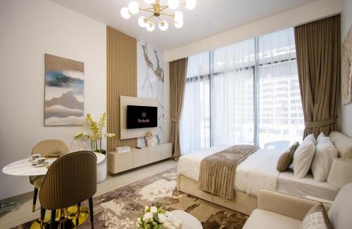 Nad Al Sheba Apartment | Riviera Living, Redefined - Stylish Studio with Pool and Balcony
