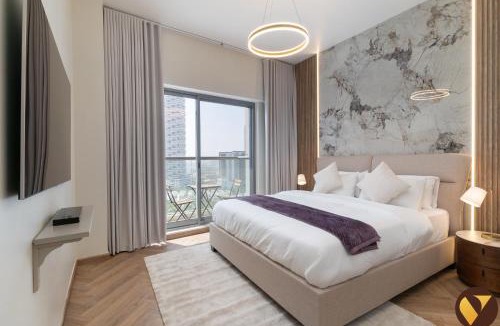 Jumeirah Village Circle Apartment | Vogue Elegant JVC Apartment near Circle Mall with large balcony Pool and Gym access
