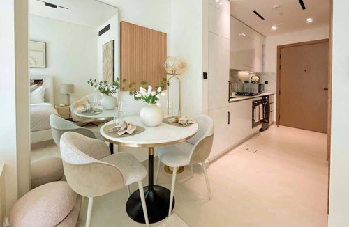 Jumeirah Village Circle Apartment | Warm-Toned Studio with City Views in Binghatti Azure!