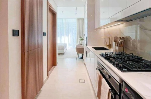 Jumeirah Village Circle Apartment | Warm-Toned Studio with City Views in Binghatti Azure!