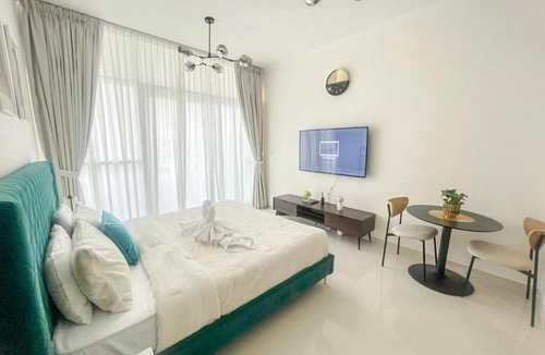 Dubai Apartment | Yogi - Studio with Pool & Balcony - DAMAC Hills