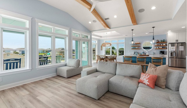 Brand-new home with ocean views from almost every room with double balconies in Sunset Beach