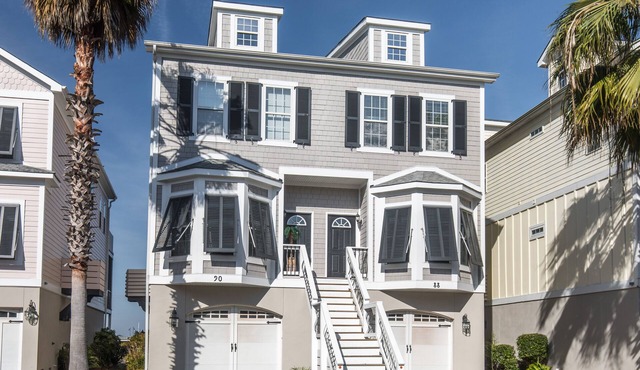 Charming 3BR Folly Beach Townhome: Water Views, Pool Access & Steps to Fun in Folly Beach