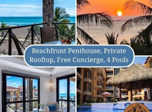 OCEAN VIEWS Beachfront Penthouse private rooftop best pools and location in Jaco in Jacó
