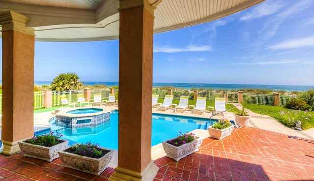 Oceanfront duplex with pool spa putting green walkway to beach in MYRTLE BEACH