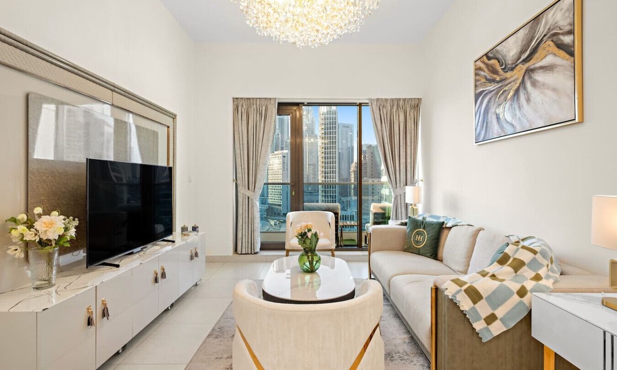 Business Bay Apartment | Elegant 2BR with Balcony and Full Burj Khalifa Skyline Views