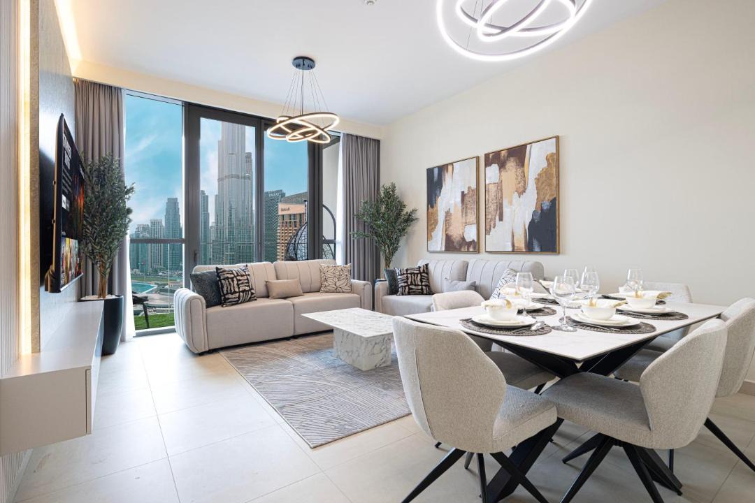 Bur Dubai Apartment | High-Floor Luxe 2BR Stunning Burj Khalifa & Fountain Views Direct Dubai Mall Access