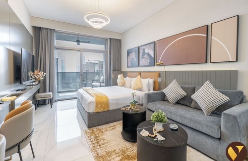 Madinat Zayed Apartment | MAG Stylish Studio in Business Bay Pool