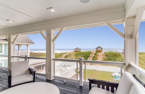 Kill Devil Hills House | Oceans 24 Oceanfront Pet Friendly Home w/FlexStay! Ocean Views, Poolside Tiki Bar, Hot Tub, and More!