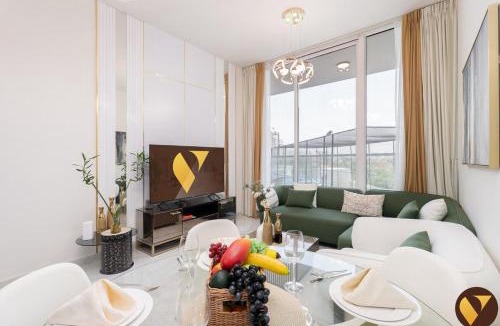 Dubai Apartment | Vogue Vacation Homes, Al Furjan Gemz by Danube near Ibn Battuta Mall, Two Bedroom Apartment with Balcony, Vibrant Community and City View, Access to all amenities