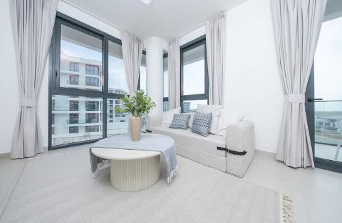 Al Hamriya Apartment | Stylish 2BR in Blue Bay Walk Ajmal Makan
