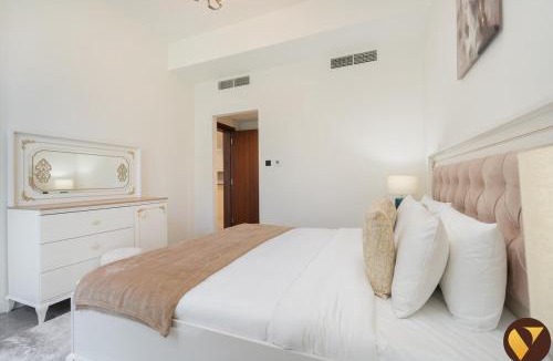 Nad Al Sheba Villa | Vogue Vacation Homes, Wadi Al Safa The Fields by Elie Saab, Four Bedroom Plus Maid's Room Villa with Private Backyard, Large Patio and Vibrant Community view, Access to all Amenities