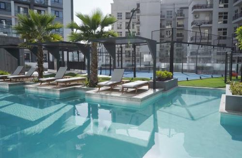 Al Barsha Apartment | Stylish modern studio near Miracle Garden with Gym, Pool and Padel court