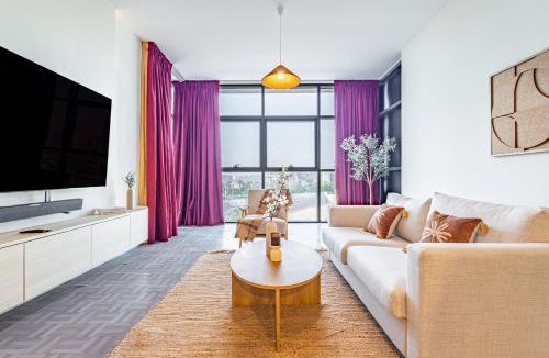 Al Raha Beach Apartment | Fantastic Rooftop Pool - Full Canal Views - Spacious 1 BDR Designed by Designer - 5 min walk from Space42 Arena
