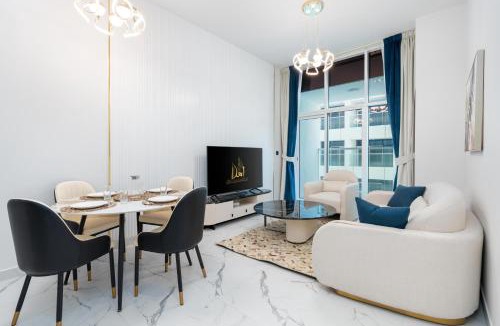 Al Barsha Apartment | Ahlan HH - Exclusive 2-BR Apartment in Opalz by Danube - Balcony with Mini Pool
