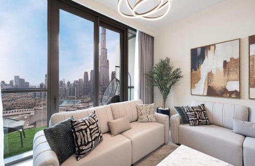 Bur Dubai Apartment | High-Floor Luxe 2BR Stunning Burj Khalifa & Fountain Views Direct Dubai Mall Access