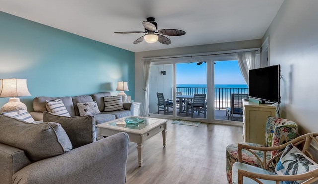 4th Floor, 2 Bed/2 Bath Oceanfront condo sleeps 6. Beach view balcony & pool