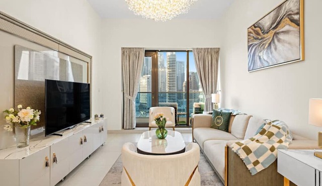 Elegant 2BR with Balcony and Full Burj Khalifa Skyline Views