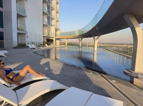 Vogue Vacation Homes, Arjan Skyz by Danube near Miracle Garden, One Bedroom Apartment with Balcony, City and Garden View, Access to all Amenities